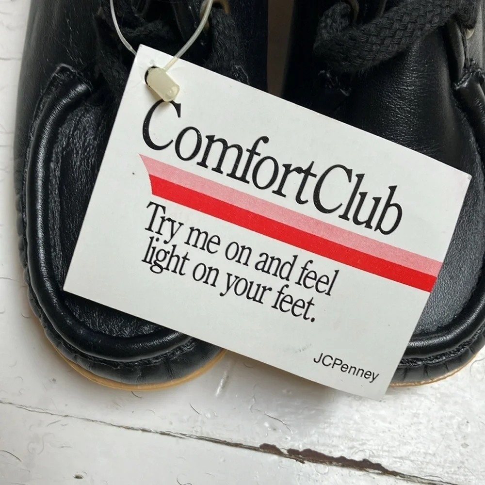 Comfort Club Vintage Style Black Woman’s Sz 6 Made in USA Lace up Shoes NWT